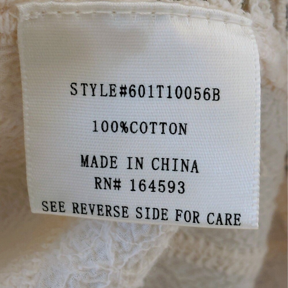 Latitude 10 Crochet Boho Cotton Tunic Women's Large Coverup Delicate Appliques - Picture 7 of 10